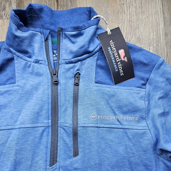 Vineyard Vines On The Go Shep Shirt Quarter Zip NEW Mens XS Blue - Picture 2 of 11
